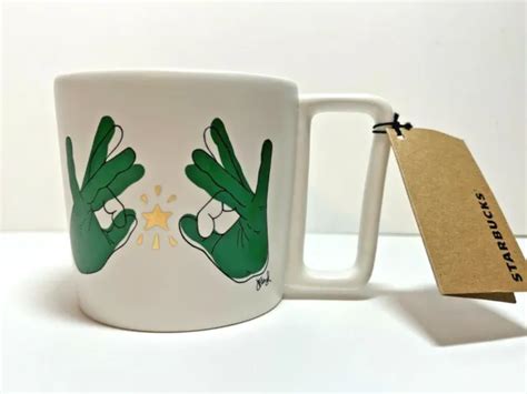 STARBUCKS COFFEE BRINGS Us Together ASL Sign Language Ceramic Coffee Mug 12 oz $28.95 - PicClick