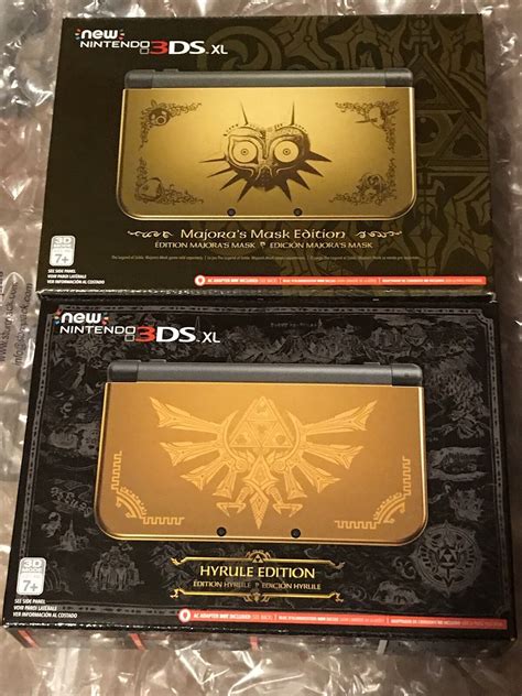 Nintendo New 3DS XL Legend Of Zelda Hyrule Gold Edition & Majora’s Mask ...