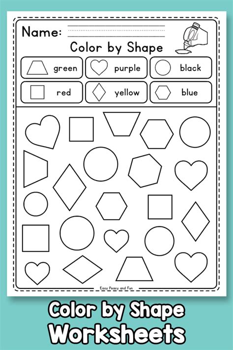 Color by Shape Worksheets – Easy Peasy and Fun Membership