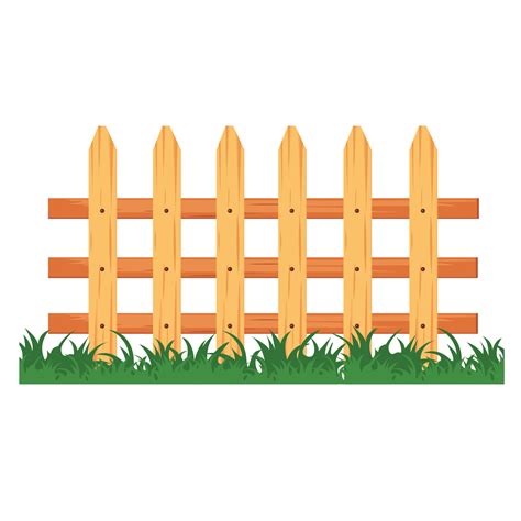 Picket Fence with Grass Vector illustration 20411219 Vector Art at Vecteezy