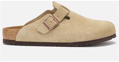 Birkenstock Boston Suede Mules in Natural for Men - Lyst