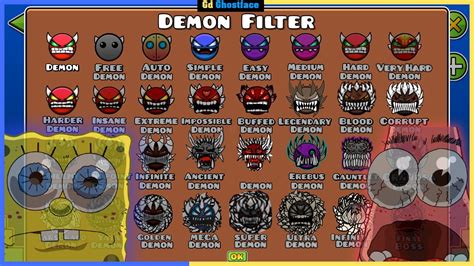 DEMON FILTER? Geometry Dash Difficulty Faces - YouTube