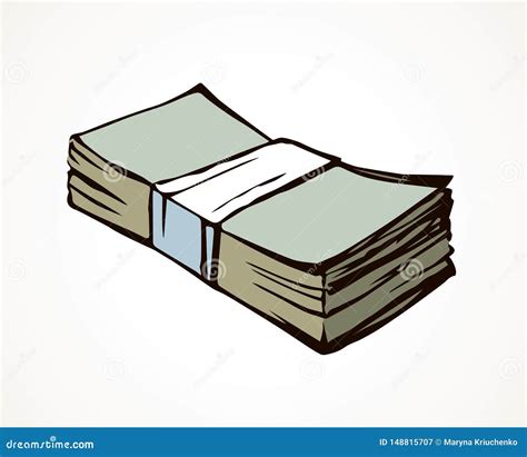 A Bundle of Money. Vector Drawing Stock Vector - Illustration of bright ...