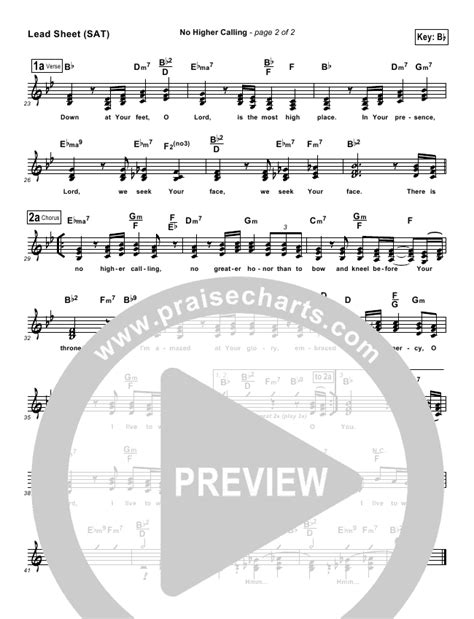 No Higher Calling Sheet Music PDF (Morris Chapman) - PraiseCharts