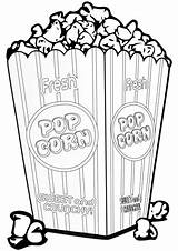 Popcorn Box Coloring Page Sketch sketch template