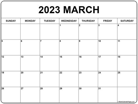 March 2023 calendar | free printable calendar