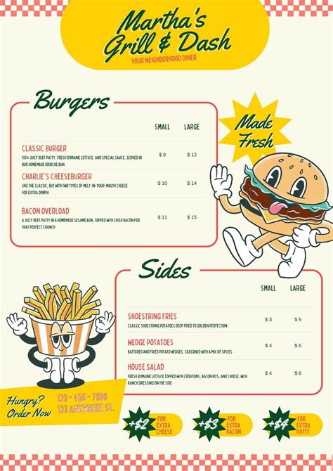 50s Diner Menu Template