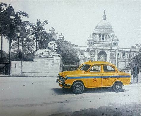 Kolkata Painting by Amlan Dutta | Saatchi Art | City scape painting ...