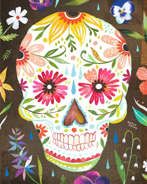 Blank Cards Paper Day of the Dead Sugar Skull dia de los Muertos ...