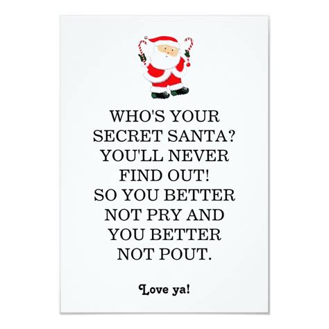 Secret Santa poem Card | Secret santa messages, Secret santa poems ...