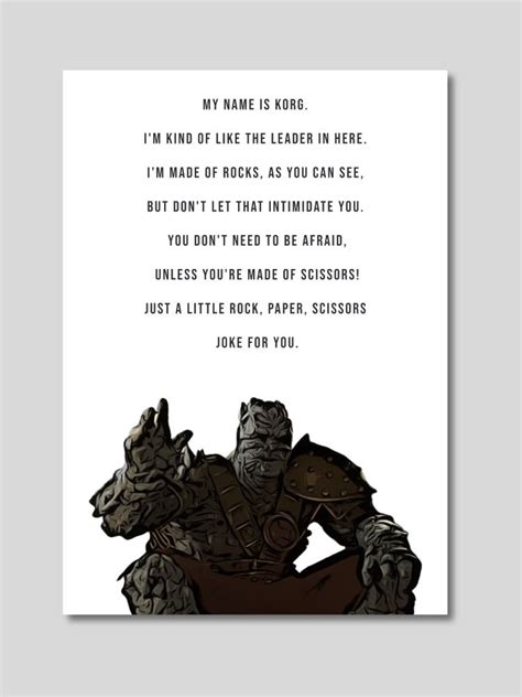 Marvel | Korg | Thor Ragnarok | Taika Waititi | Movie Quotes | Wall Art ...