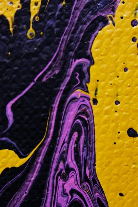 Yellow and Purple Abstract Painting · Free Stock Photo