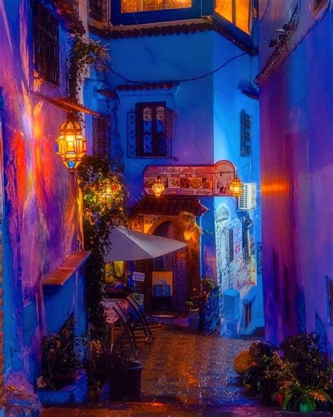 Charming Chefchaouen at Night💙 ️ TAG friends who you are taking here 👇 • ᴊᴏɪɴ ᴏᴜʀ ᴛʀᴀᴠᴇʟ ...