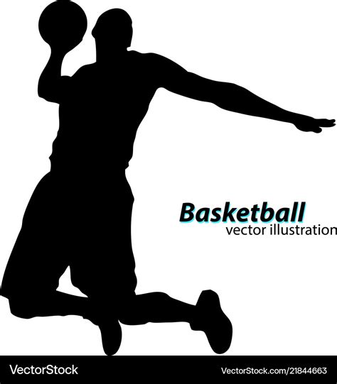 Silhouette of a basketball player Royalty Free Vector Image