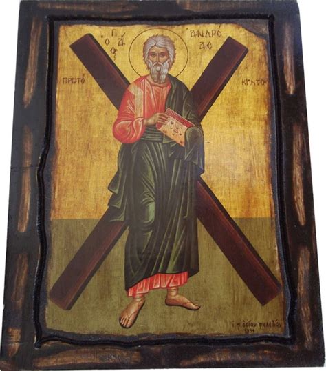 SAINT ST. ANDREW The Αpostle Orthodox icon on wood