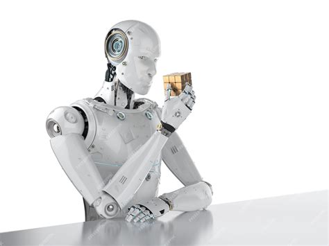 Premium Photo | 3d rendering humanoid robot playing cube puzzle