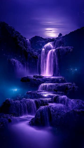 Premium Photo | Purple waterfall wallpapers that are perfect for your iphone x backgrounds ...