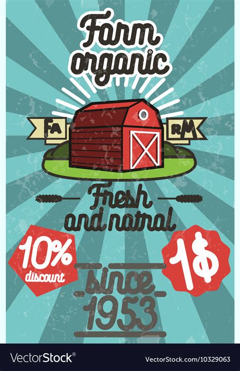 Farm colorful banner Royalty Free Vector Image