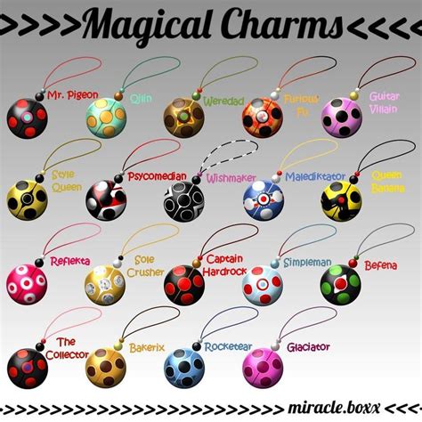 Colorful Magic Charms for Miraculous Ladybug Fans