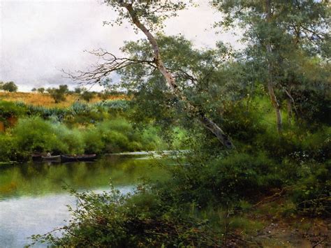 Oil Painting Replica A Orillas del rio, Alcala by Emilio Sanchez ...