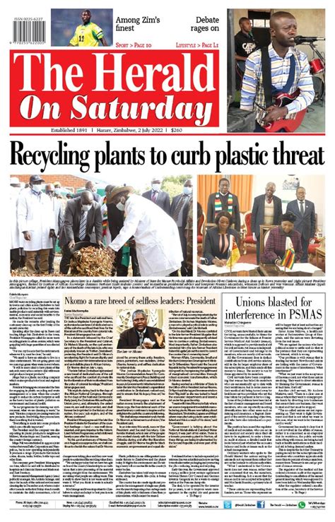 The Herald Zimbabwe on Twitter: "Check out today's front and back pages: https://t.co/QuaPF3htho ...