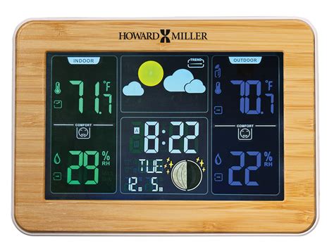 645846 Bamboo Weather Station Alarm Clock – Howard Miller