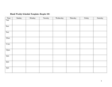 Blank Weekly Employee Schedule Template | Calendar Template 2024-2025