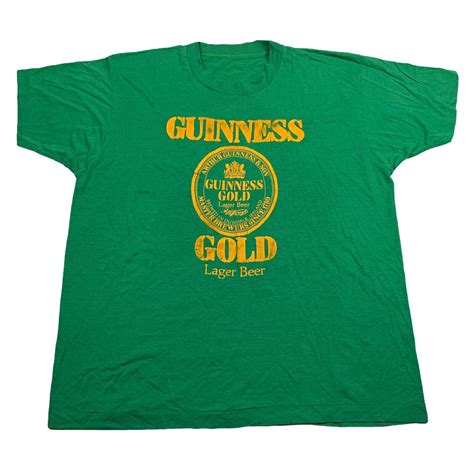 Vintage Guinness Gold Beer Lager Shirt tshirt Single … - Gem