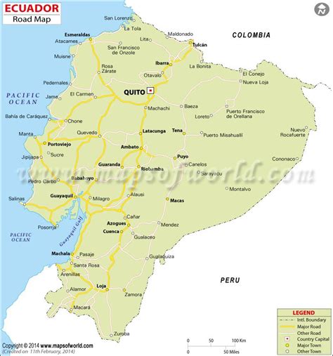 Ecuador Road Map | Ireland map, Ecuador, Roadmap