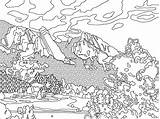 Mountain Range Coloring Page Hicoloringpages Sketch sketch template