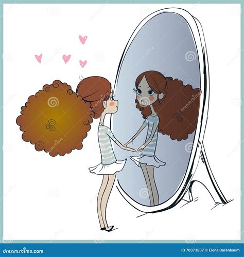 Cute Girl Looking Her Reflection Mirror Stock Illustrations – 12 Cute ...