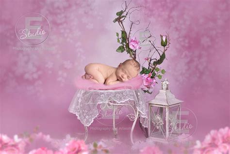 Pink digital backdrop, flower baby background, newborn photo props, spring toddler overlay ...