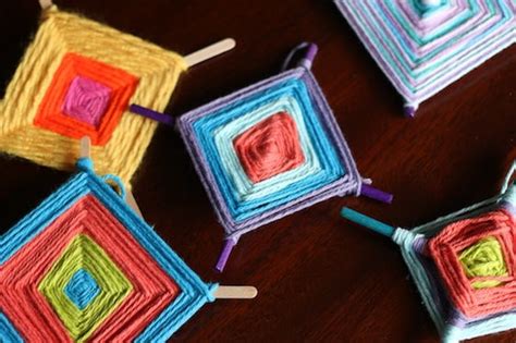 Colourful God's Eye Craft - Weaving for Kids - Happy Hooligans