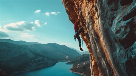 Premium Photo | Rock climbing on the cliff