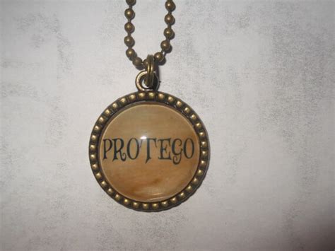 Harry Potter inspired Protego pendant necklace shield charm