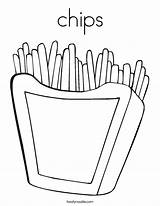 chips Coloring Page  Twisty Noodle sketch template