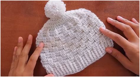 Crochet Beautiful Beanie Hat Basket Weave Stitch - Love Crochet