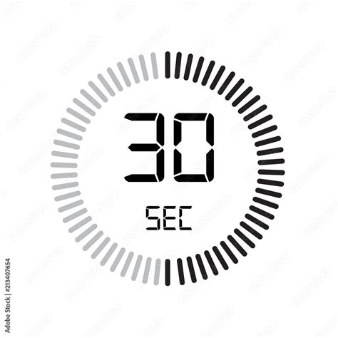 The 30 seconds icon, digital timer. clock and watch, timer, countdown ...