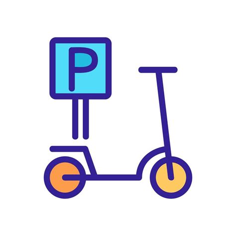 scooter parking icon vector outline illustration 9741639 Vector Art at ...