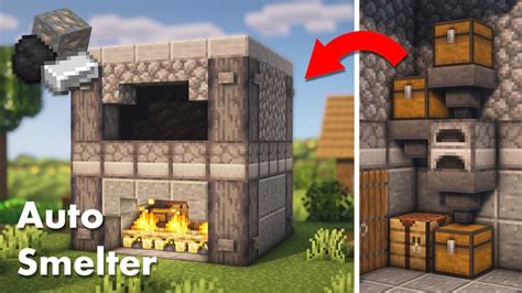 Minecraft | How to build an Auto Smelter / Furnace House - YouTube