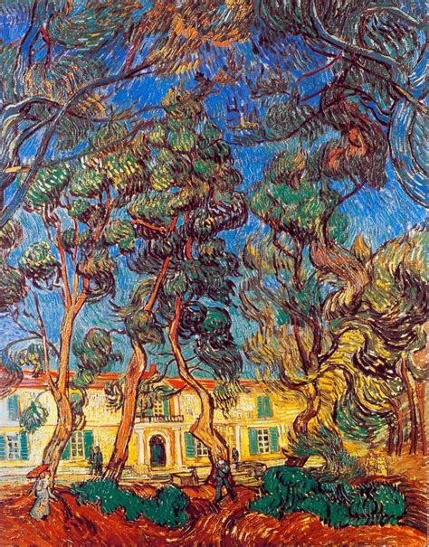 Vincent Van Gogh, The Grounds of the Asylum (Trees in front of the ...