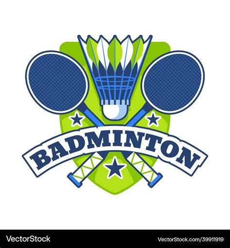 Flat badminton logo Royalty Free Vector Image - VectorStock