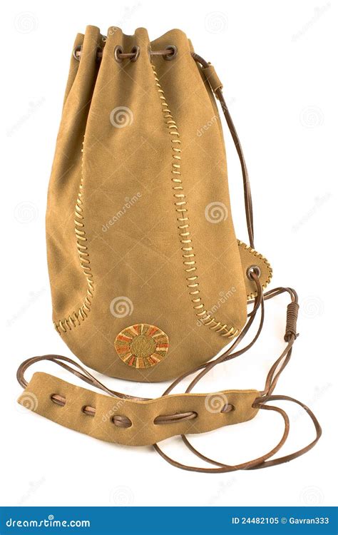 Leather Pouch Bag Tied With Leather String Royalty Free Stock Photo ...