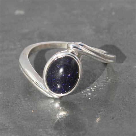 Blue Goldstone Ring | Lumina Jewellery