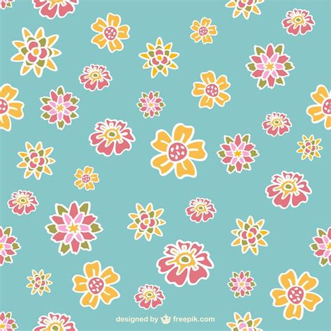 Free Vector | Retro flowers pattern design