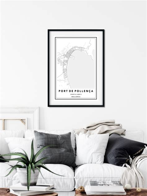 Port De Pollenca Map Print Custom Map Print Port De Pollenca | Etsy