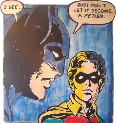 an image of batman and robin wayne talking to each other with speech bubbles above them