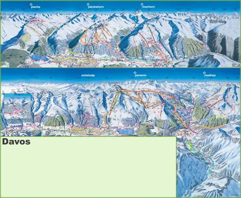 Davos ski resorts map - Ontheworldmap.com