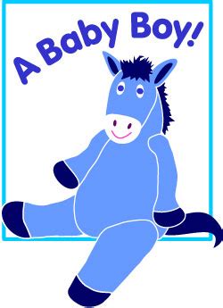 Baby Clip Art, Blue Pony Baby Boy Craft Graphic