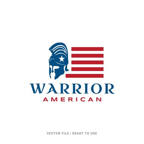 American spartan flag logo icon designs vector template. Suitable for poster, flyer, greeting ...